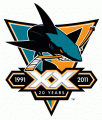 San Jose Sharks 2010 11 Anniversary Logo 04 Sticker Heat Transfer