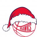 Atlanta Hawks Basketball Christmas hat logo decal sticker