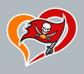 Tampa Bay Buccaneers Heart Logo Sticker Heat Transfer