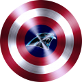 Captain American Shield With Carolina Panthers Logo Sticker Heat Transfer