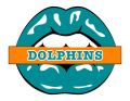 Miami Dolphins Lips Logo Sticker Heat Transfer