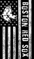 Boston Red Sox Black And White American Flag logo decal sticker