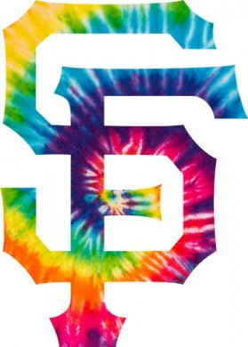 San Francisco Giants rainbow spiral tie-dye logo decal sticker