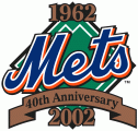 New York Mets 2002 Anniversary Logo Sticker Heat Transfer