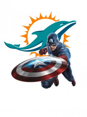 Miami Dolphins Captain America Logo Sticker Heat Transfer