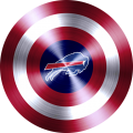 Captain American Shield With Buffalo Bills Logo Sticker Heat Transfer