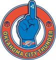 Number One Hand Oklahoma City Thunder logo decal sticker