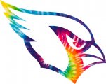 Arizona Cardinals rainbow spiral tie-dye logo decal sticker