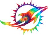 Miami Dolphins rainbow spiral tie-dye logo decal sticker