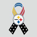 Pittsburgh Steelers Ribbon American Flag logo Sticker Heat Transfer