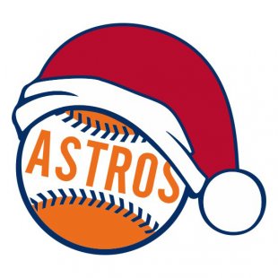 Houston Astros Baseball Christmas hat logo decal sticker