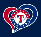 Texas Rangers Heart Logo Sticker Heat Transfer