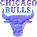 Chicago Bulls Colorful Embossed Logo Sticker Heat Transfer