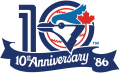 Toronto Blue Jays 1986 Anniversary Logo Sticker Heat Transfer