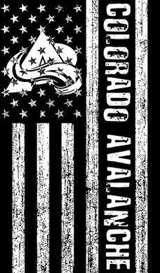 Colorado Avalanche Black And White American Flag logo Sticker Heat Transfer