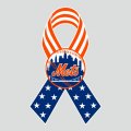 New York Mets Ribbon American Flag logo Sticker Heat Transfer