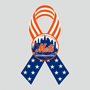 New York Mets Ribbon American Flag logo Sticker Heat Transfer