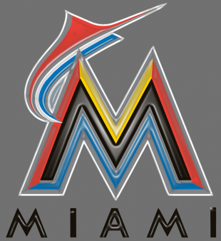Miami Marlins Plastic Effect Logo Sticker Heat Transfer