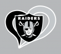 Oakland Raiders Heart Logo Sticker Heat Transfer