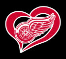 Detroit Red Wings Heart Logo Sticker Heat Transfer