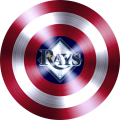 Captain American Shield With Tampa Bay Rays Logo Sticker Heat Transfer