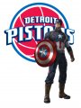 Detroit Pistons Captain America Logo Sticker Heat Transfer