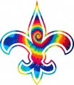 New Orleans Saints rainbow spiral tie-dye logo Sticker Heat Transfer