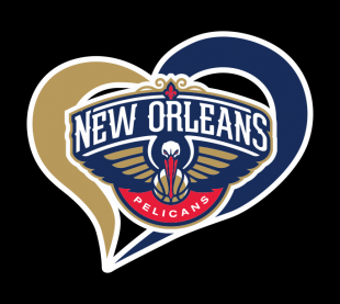 New Orleans Pelicans Heart Logo Sticker Heat Transfer