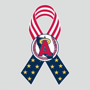 Los Angeles Angels of Anaheim Ribbon American Flag logo decal sticker