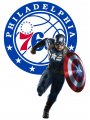Philadelphia 76ers Captain America Logo Sticker Heat Transfer