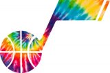 Utah Jazz rainbow spiral tie-dye logo decal sticker