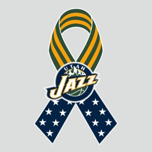 Utah Jazz Ribbon American Flag logo decal sticker
