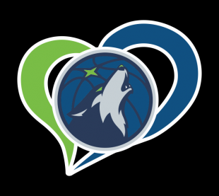 MinnesotaTimberwolves Heart Logo Sticker Heat Transfer