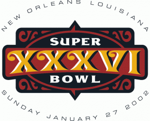 Super Bowl XXXVI Unused Logo Sticker Heat Transfer