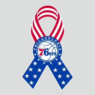 Philadelphia 76ers Ribbon American Flag logo Sticker Heat Transfer