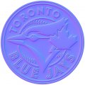 Toronto Blue Jays Colorful Embossed Logo Sticker Heat Transfer