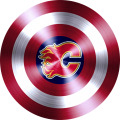 Captain American Shield With Calgary Flames Logo Sticker Heat Transfer