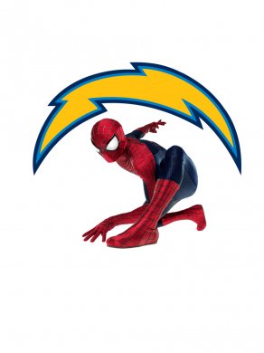 San Diego Chargers Spider Man Logo Sticker Heat Transfer