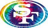 San Francisco 49ers rainbow spiral tie-dye logo decal sticker