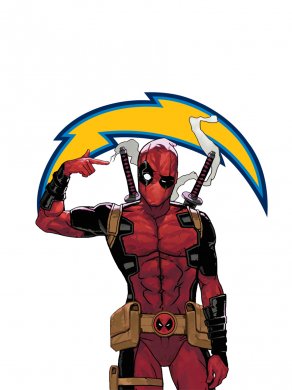 San Diego Chargers Deadpool Logo Sticker Heat Transfer