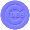Chicago Cubs Colorful Embossed Logo Sticker Heat Transfer