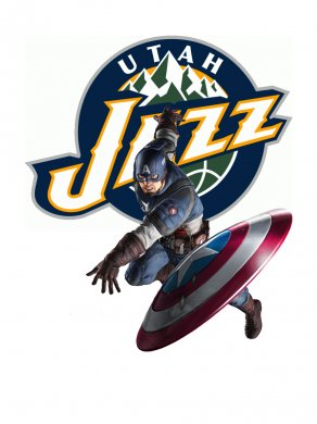 Utah Jazz Captain America Logo decal sticker