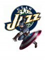 Utah Jazz Captain America Logo Sticker Heat Transfer