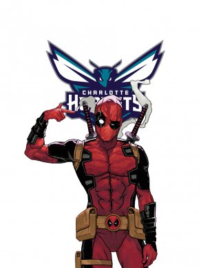 Charlotte Hornets Deadpool Logo decal sticker