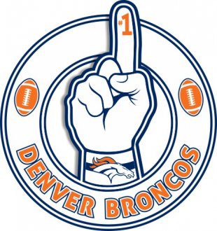 Number One Hand Denver Broncos logo decal sticker