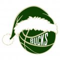 Milwaukee Bucks Basketball Christmas hat logo decal sticker