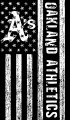 Oakland Athletics Black And White American Flag logo Sticker Heat Transfer