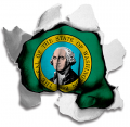 Fist Washington State Flag Logo Sticker Heat Transfer