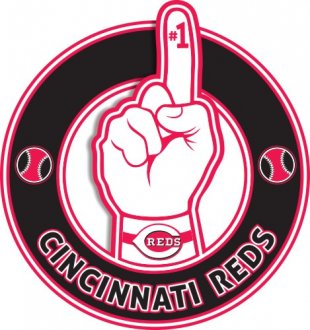 Number One Hand Cincinnati Reds logo decal sticker