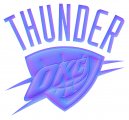 Oklahoma City Thunder Colorful Embossed Logo Sticker Heat Transfer